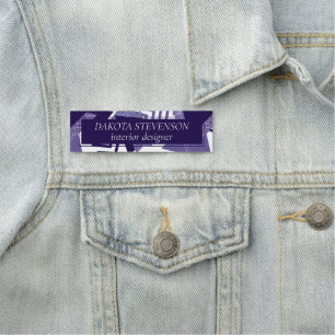 80s Cool Abstract   Purple Passion Shapes Pattern Name Tag