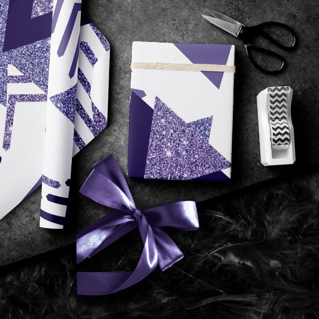 80s Cool Abstract | Purple Passion Shapes Pattern Wrapping Paper (Creator Uploaded)