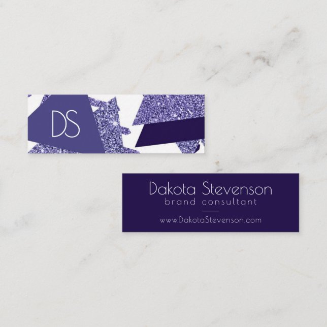 80s Cool Abstract | Purple Passion Shapes Website Mini Business Card (Front/Back)