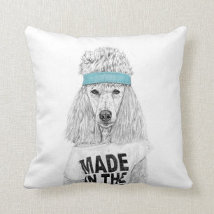 80s dog throw pillow