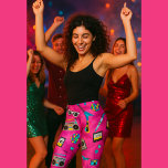 80s dream:  Neon Pink Music Theme  Leggings<br><div class="desc">Embrace the neon pink flair of the 80s with these stylish leggings,  adorned with large boom boxes,  guitars,  vintage cassette tapes,  and retro sunglasses. Perfect for the trendsetter in your life,  these vibrant leggings bring a fun and nostalgic touch to any wardrobe!</div>
