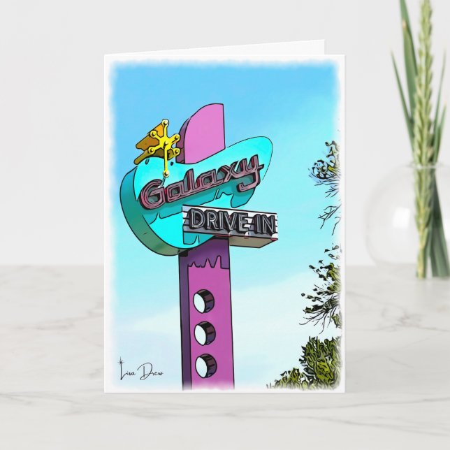 ’80s Drive-In Nostalgia Greeting Card – Fun Retro  (Front)