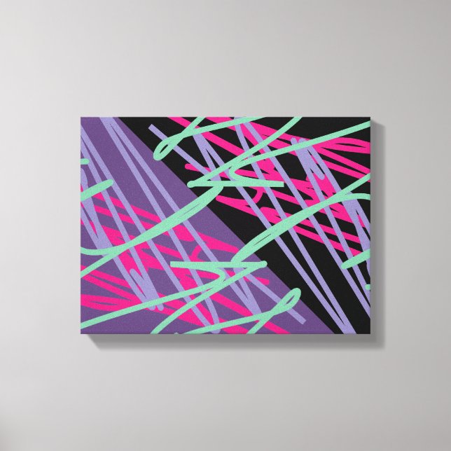 80s eighties vintage colours splash medley art canvas print (Front)