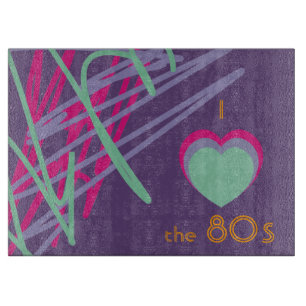 80s eighties vintage colours splash medley art gir cutting board