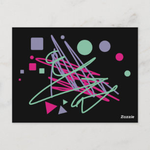 80s eighties vintage colours splash medley art gir postcard