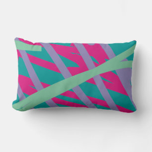 80s eighties vintage colours splash medley art lumbar pillow
