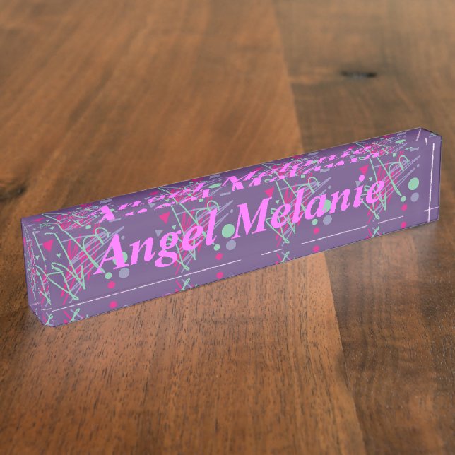 80s eighties vintage colours splash medley artsy nameplate (Side)
