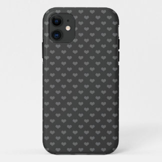 80s flannel grey hearts emo girly goth pattern iPhone 11 case