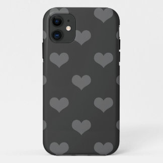 80s flannel grey hearts emo girly goth pattern iPhone 11 case