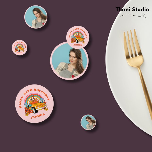 80s Flashback Vintage Retro Birthday Party Pink Confetti (Creator Uploaded)