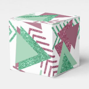 80s Fresh Abstract Pink and Green Shapes Pattern Favor Box
