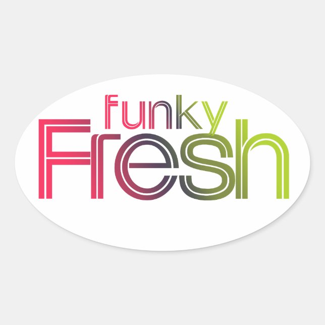 80s Funky Fresh Oval Sticker (Front)