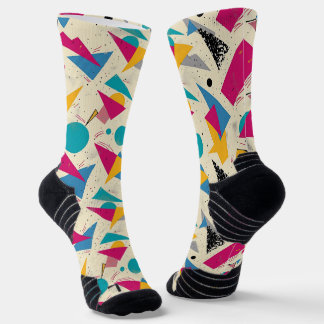 80s Geometric Pattern Socks
