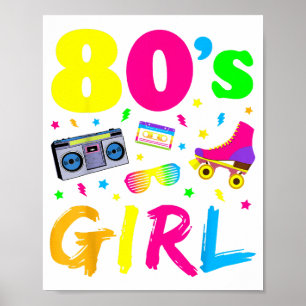 80's Girl Birthday Party Costume Retro Vintage Gif Poster
