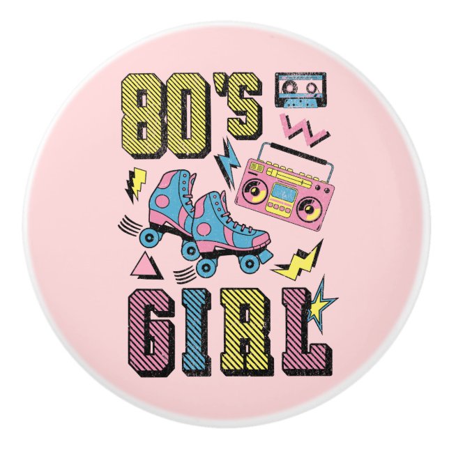 80's Girl Ceramic Knob (Front)