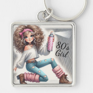 80's Girl Keychain