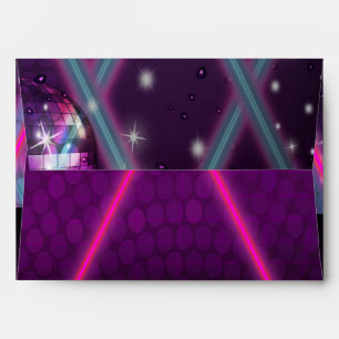 80's Glam Purple Dance Party Invitation Envelope 2