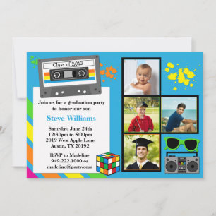 80's Graduation Party Invitation Class of 2013