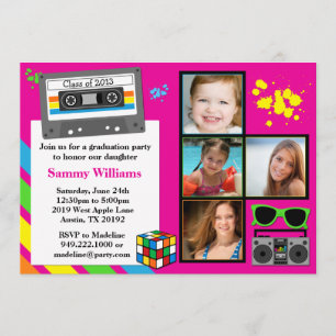 80's Graduation Party Invitation Class of 2013
