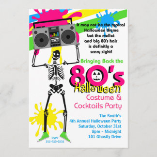 80s Halloween Party Invitation