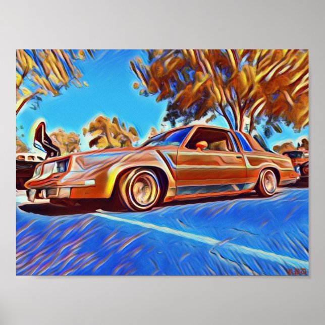80's Lowrider Oldsmobile Cutlass Low Rider Art Poster (Front)