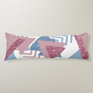80s Lunar Abstract Dusty Mauve Pink and Blue Body Pillow