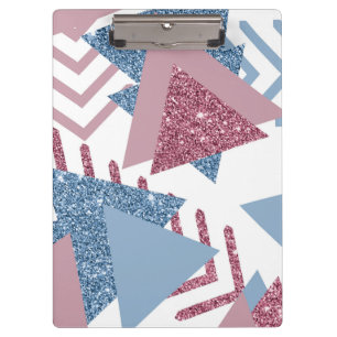 80s Lunar Abstract Dusty Mauve Pink and Blue Clipboard