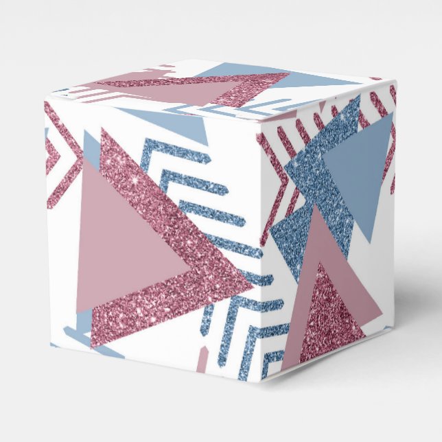 80s Lunar Abstract | Dusty Mauve Pink and Blue Favor Box (Front Side)