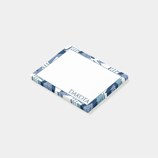 80s Luxe Abstract | Turquoise and Navy Blue Custom Post-it Notes (Angled)