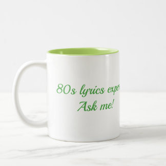 80s lyrics music quiz lover nostalgia Two-Tone coffee mug