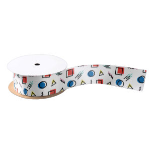 80's Memphis Abstract Style Satin Ribbon