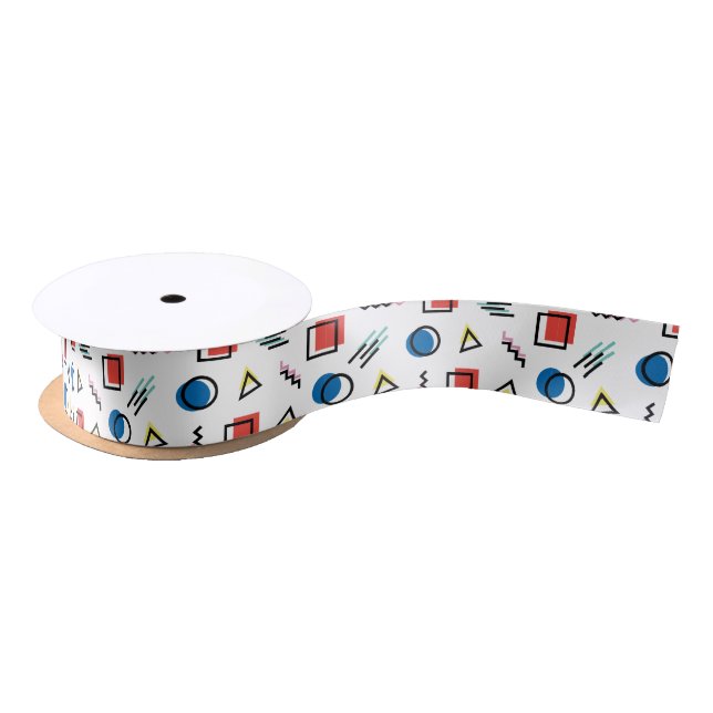 80's Memphis Abstract Style Satin Ribbon (Spool)