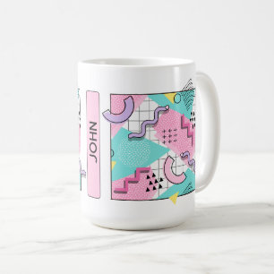 80's Memphis Active Pink Turquoise Coffee Mug