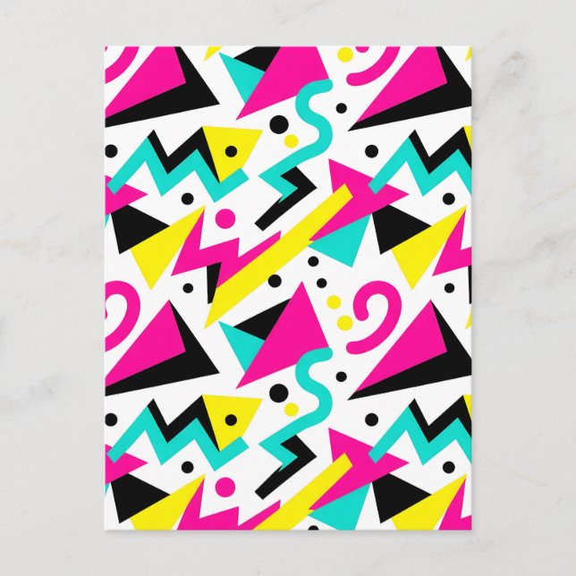 80s Memphis Geometric Pattern Postcard (Front)