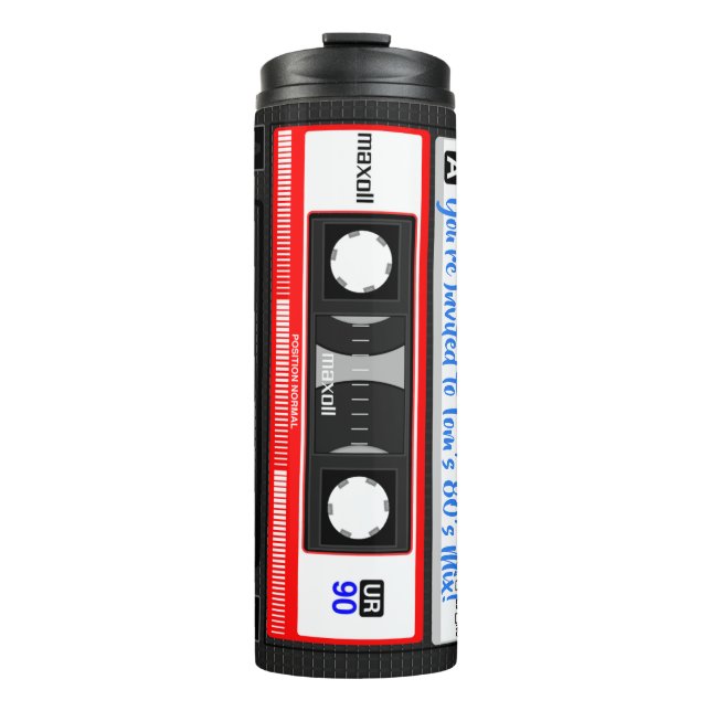80's Mix Tape Personalized Cassette Tape Thermal Tumbler (Front)