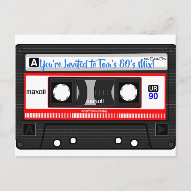 80's Mix Tape Personalized Postcard (Front)