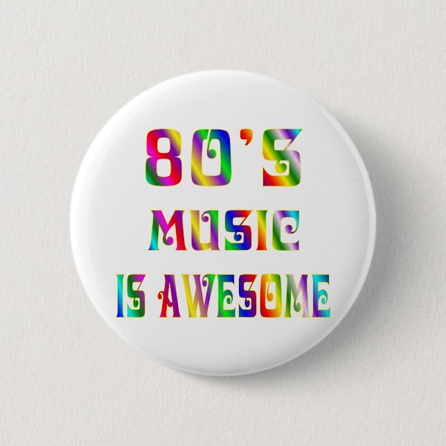 80s Music 2 Inch Round Button (Front)