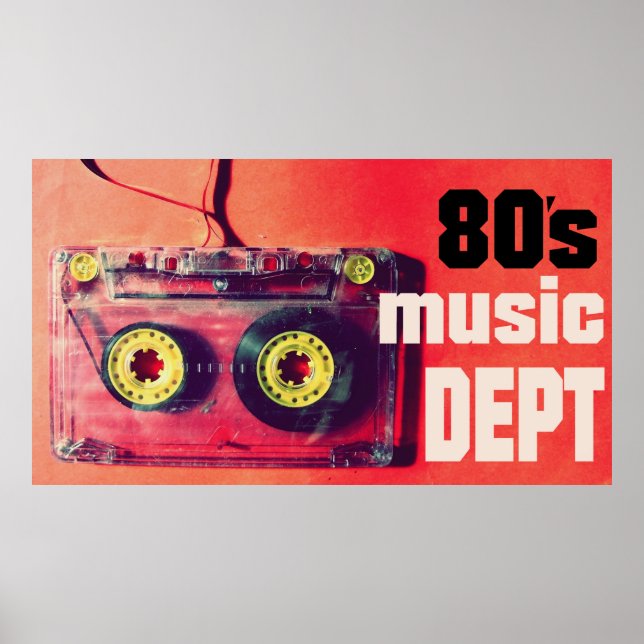 80s music department vintage retro cassette poster (Front)