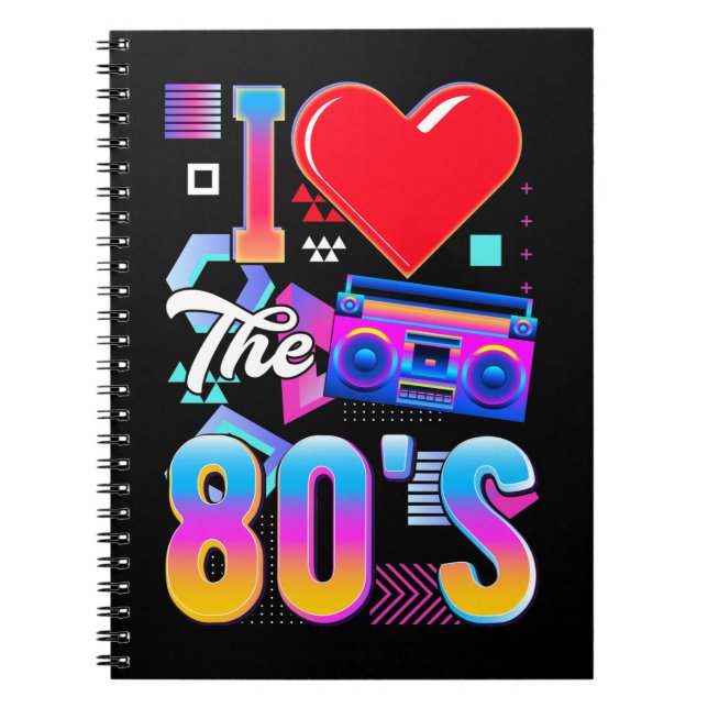 80s Music Radio Love Eighties Disco Notebook (Front)