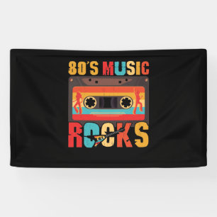 80s Music Rocks - Vintage Retro Distressed Eightie Banner