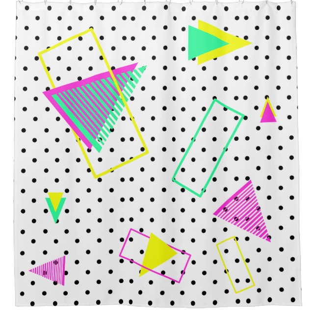 80s Neon Graphic Geometric Retro Polka Pattern (Front)