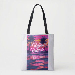 80s Neon Paradise Tote Bag