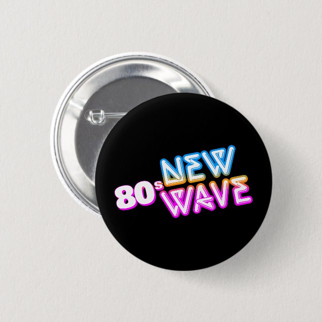 80s New Wave Pinback Button (Front & Back)