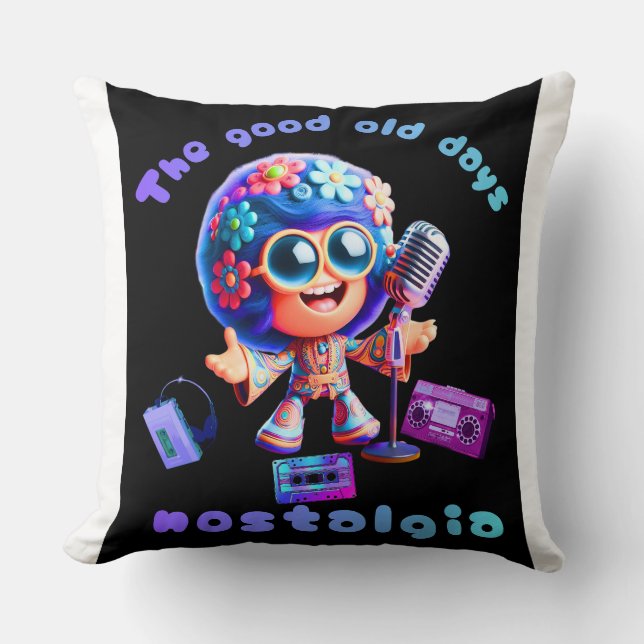 80s Nostalgia Groove 20x20 Throw Pillow. Throw Pillow (Front)