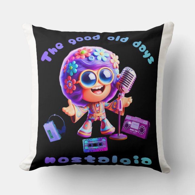 80s Nostalgia Groove 20x20 Throw Pillow. Throw Pillow (Front)