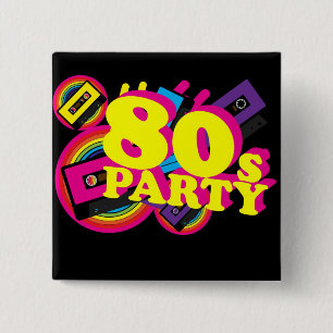 80s Party 2 Inch Square Button