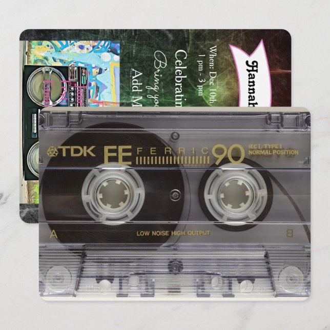 80's Party  Birthday Invitations (Front/Back)