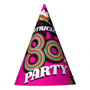 80's party birthday personalized name hat