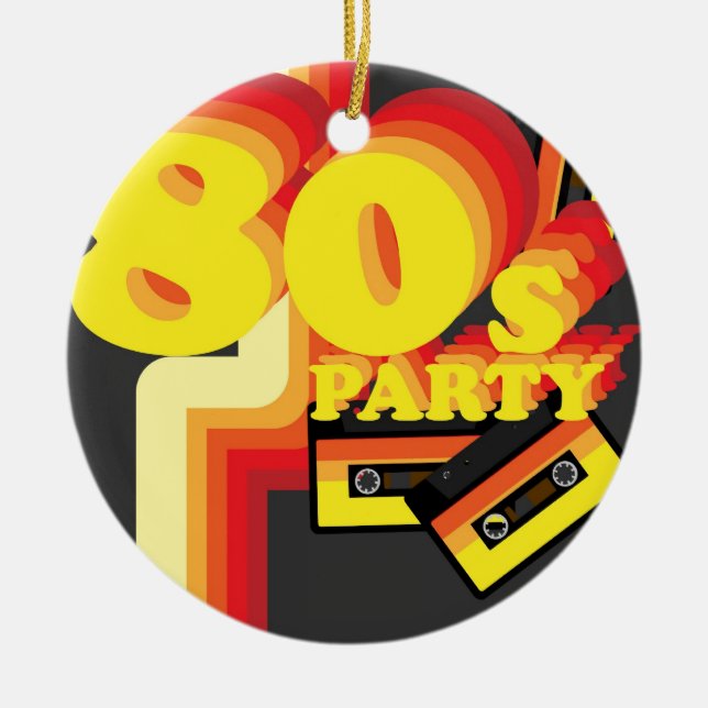 80s Party Ceramic Ornament (Front)