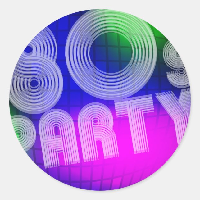 80s Party Classic Round Sticker (Front)